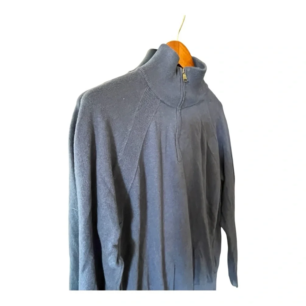 Banana Republic Cotton Cashmere‎ Quarter-Zip Sweater Navy Size L
